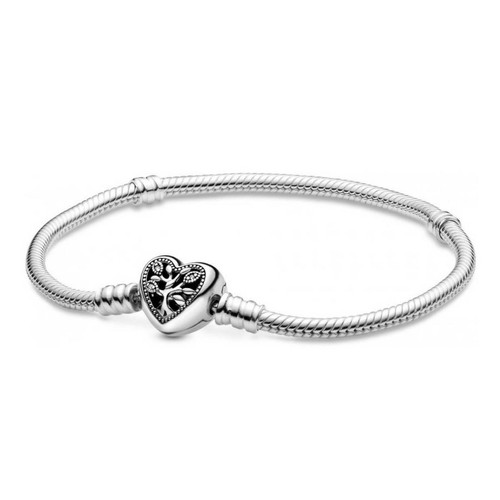 Pandora - Bracelet Maille Serpent Fermoir Cœur Arbre de Vie Fête des mères - Bracelet pandora femme
