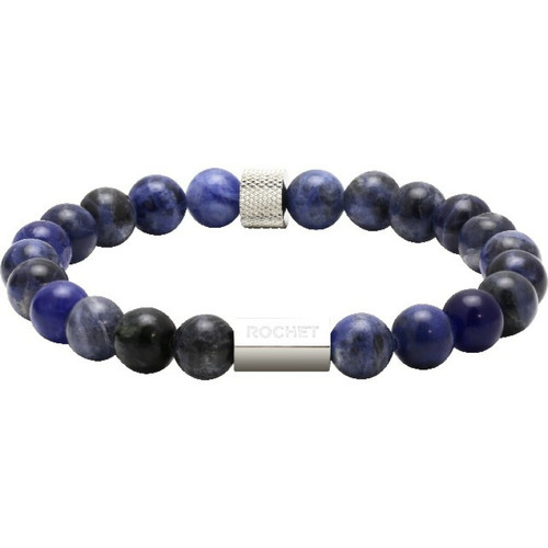 Bracelet Rochet B286012 - ZEN Perles Lapis Lazuli Acier Moleté Homme