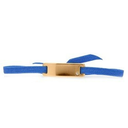 Bracelet Les Interchangeables A55589   - Plaque Ruban Lisse Strasse Bleu Or Rose Femme