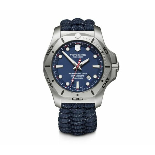 Coffret Victorinox  241843 - Montre I.N.O.X. Professional Diver, boîtier argenté acier, bracelet bleu paracorde Homme