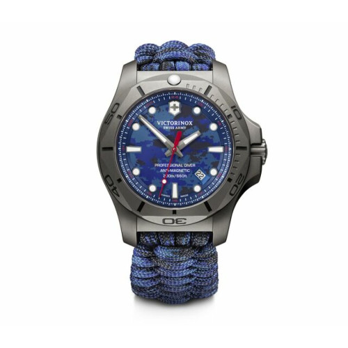 Montre Victorinox  241813 - I.N.O.X. Professional Diver Titanium, boîtier gris titane, bracelet bleu paracorde Homme