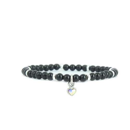 Bracelet Les Interchangeables A59940   - Perle Coeur Noir Femme