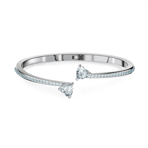 Swarovski Bijoux - Bracelet Swarovski 5535354 - Bracelet-Jonc métal argenté cristaux Femme - Bracelet Coeur Argent