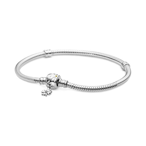 Pandora - Bracelet Pandora Moments Maille Serpent Fermoir Marguerite - Bracelet en argent