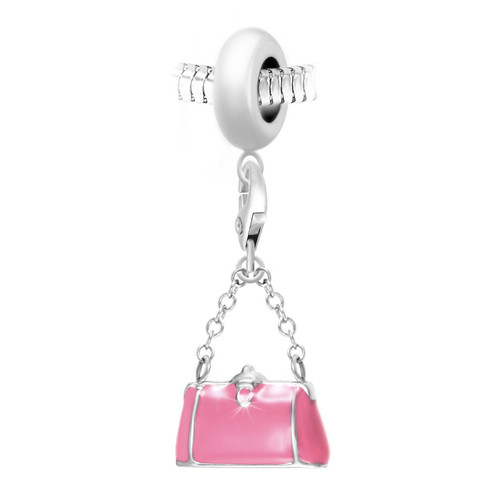 Charm perle Sac à main rose par SC Crystal Paris® BEA0044+CH0109-argent