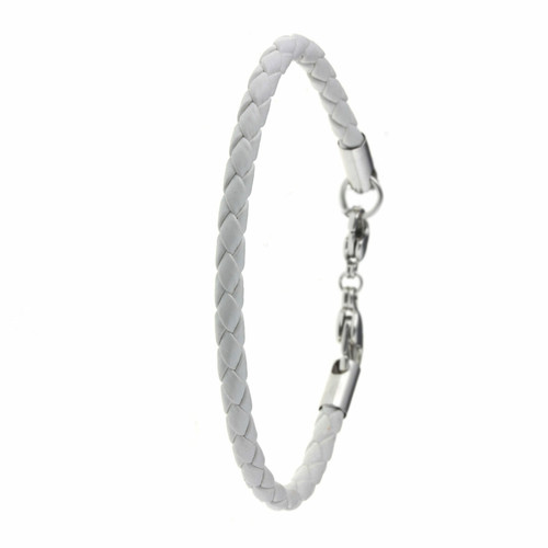 Bracelet façon cuir blanc pour charms perles par SC Crystal SB064-BLANC
