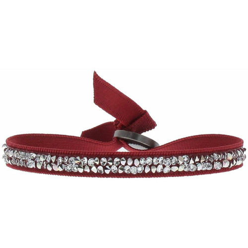 Bracelet Les Interchangeables A24935 - Bracelet Tissu Rouge Cristaux de haute qualité Femme