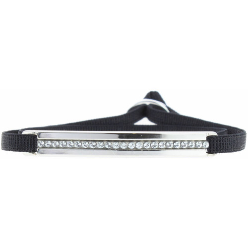 Bracelet Les Interchangeables A31540 - Bracelet Tissu Noir Cristaux de haute qualité Femme