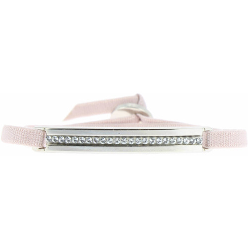 Bracelet Les Interchangeables A32380 - Bracelet Tissu Rose Cristaux de haute qualité Femme