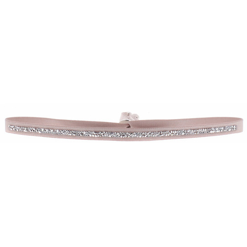Bracelet Les Interchangeables A35894 - Bracelet Tissu Beige Cristaux de haute qualité Femme