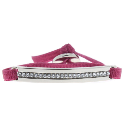 Bracelet Les Interchangeables A36533 - Bracelet Tissu Rouge Cristaux de haute qualité Femme