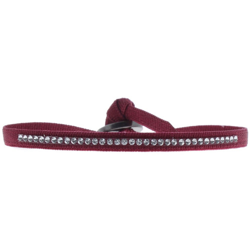 Bracelet Les Interchangeables A41132 - Bracelet Tissu Rouge Cristaux de haute qualité Femme