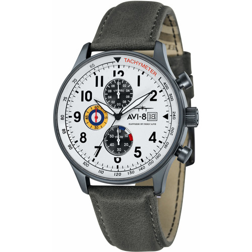 Montre Chronographe  Homme Avi-8 AV-4011-0B - Bracelet Cuir Gris