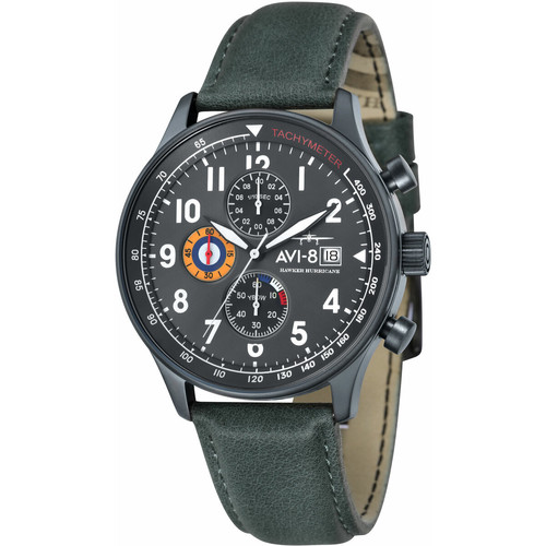 Montre Chronographe Homme Avi-8 AV-4011-0D - Bracelet Cuir Vert