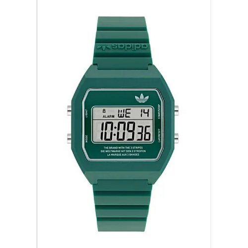 Adidas Watches - Montre Mixte Adidas Watches Street AOST23558 - Bracelet Résine Vert - Montre en Plastique Homme