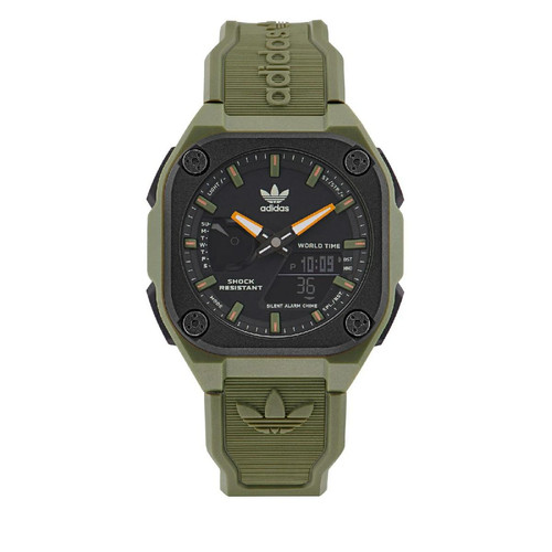 Adidas Watches - Montre Mixte Adidas Watches Street AOST22547 - Bracelet Résine Vert - Montre Binaire
