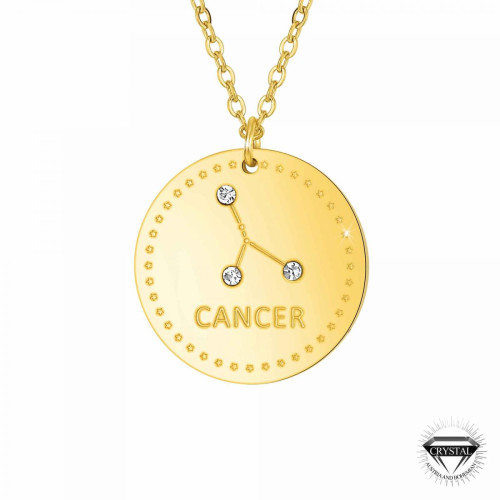 Athème - Collier et pendentif Athème B2449-CANCER - Collier Acier Femme avec Pendentif