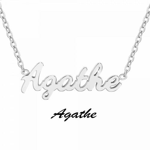 Athème - Collier Femme Athème - B2689-ARGENT-AGATHE - Collier Argenté et Pendentif