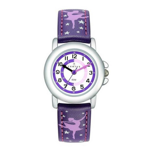 Montre Fille Certus 647616 - Bracelet Cuir Violet Motifs Danseuses