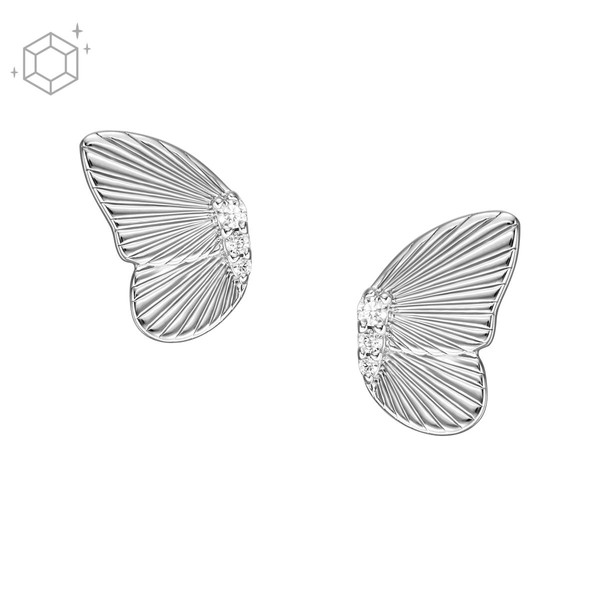 Boucles oreilles Fossil Bijoux Butterflies - JFS00621040 Acier Argent