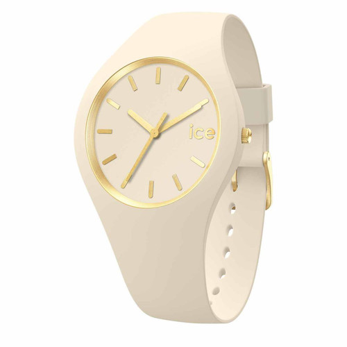 Montre femme  Ice Watch Montres ICE glam brushed - Almond skin - Small - 3H 019528 - Bracelet Silicone blanc