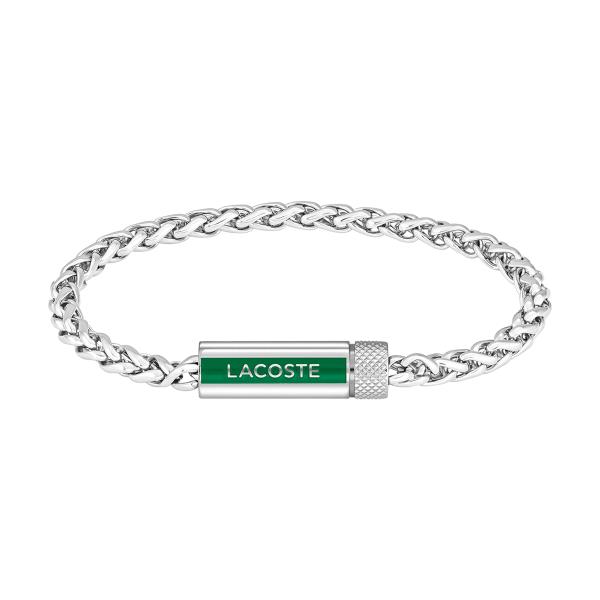 Bracelet Homme Lacoste Spelt - 2040337 Acier Argent, Vert Ajustable Circonference Interieure 190 Mm