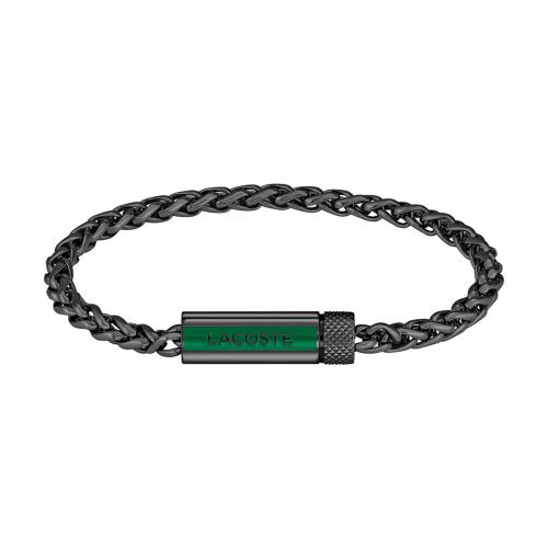 Bracelet Homme Lacoste Spelt - 2040339 Acier Noir Ajustable Circonference Interieure 190 Mm