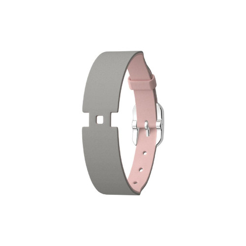 Les Georgettes - Bracelet Cuir 14 mm B-Acier Gris/Ros - Bracelet Cuir Femme