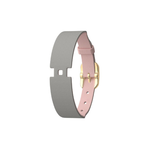 Les Georgettes - Bracelet Cuir 14 mm B-Doré Gris/Rose - Bijoux Cuir Femme