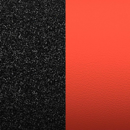 Cuir 14 mm Paillettes Noires/Rouge