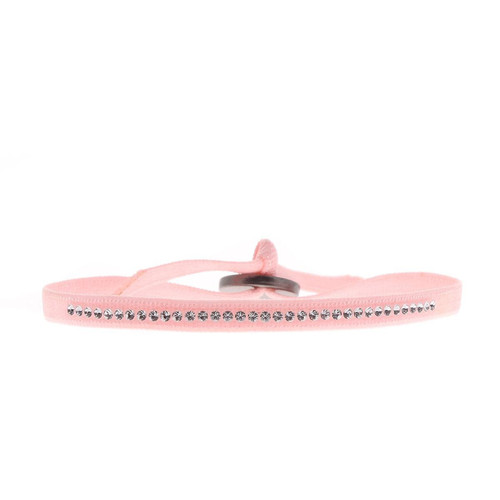 Bracelet Les Interchangeables A41160 - Bracelet Tissu Rose Cristaux de haute qualité Femme