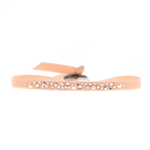 Bracelet Les Interchangeables A41163 - Bracelet Tissu Rose Cristaux de haute qualité Femme