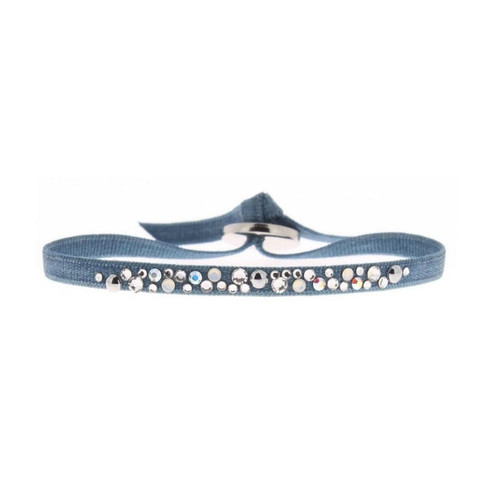 Bracelet Les Interchangeables A36959 - Bracelet Tissu Acier Bleu Femme