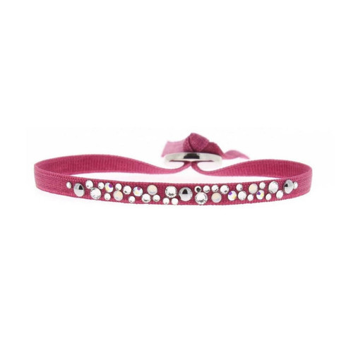 Bracelet Les Interchangeables A36971 - Bracelet Tissu Acier Rouge Femme