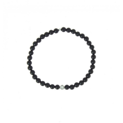 Bracelet Les Interchangeables A59653   - Perle Serti Fleur Noir Femme