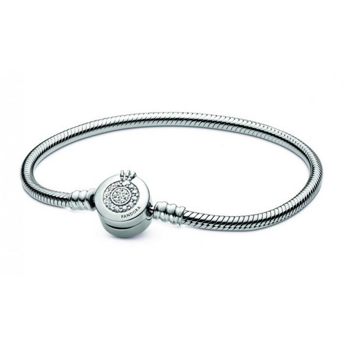 Pandora - Bracelet Maille Serpent O Couronné  Signature Pandora - Bracelet Argenté pour Femme