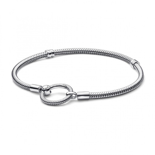 Pandora - Bracelet Maille Serpent Fermoir O Pandora Moments - Bracelet Argenté pour Femme