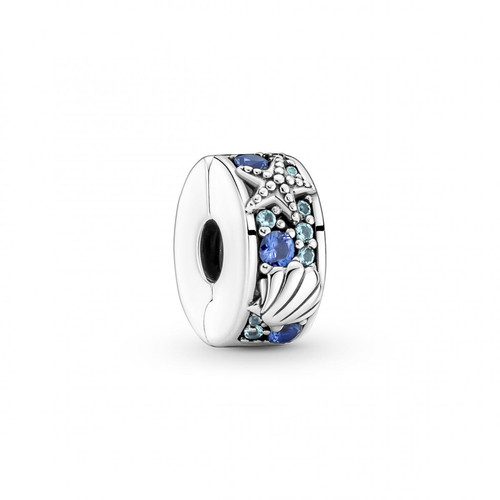 Pandora - Charm Clip Étoile de Mer et Coquillage Tropicaux - Bijoux Bleu