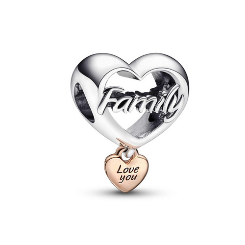 Pandora - Charm Cœur Love You Family  - Bijoux Coeur