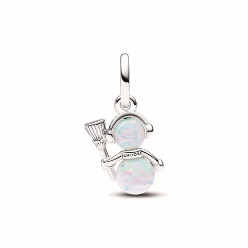Pandora - Charm Pendant Bonhomme de Neige Opalescent - Bijoux Femme - Cadeau de Noel