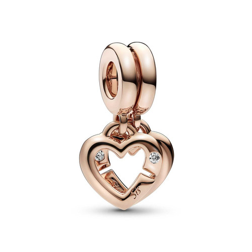 Pandora - Charm Pendant Cœurs Entrelacés Sœurs Séparables - Bijoux Coeur