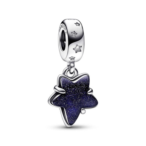 Pandora - Charm Femme Pendant Murano Étoile Céleste et Galaxie  - Charms en Argent