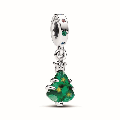 Pandora - Charm Pendant Sapin de Noël Scintillant - Bijoux Coeur