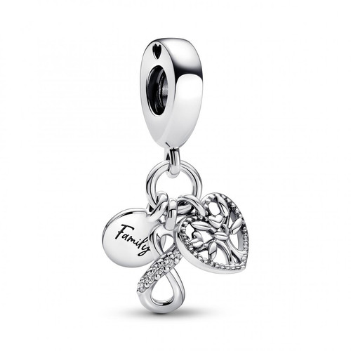 Pandora - Charm triple pendants Family - Bijoux Coeur