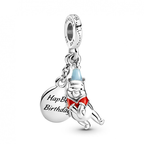 Pandora - Charm Double Pendant Happy birthday & Winnie L'Ourson Disney x Pandora - Charms en Argent