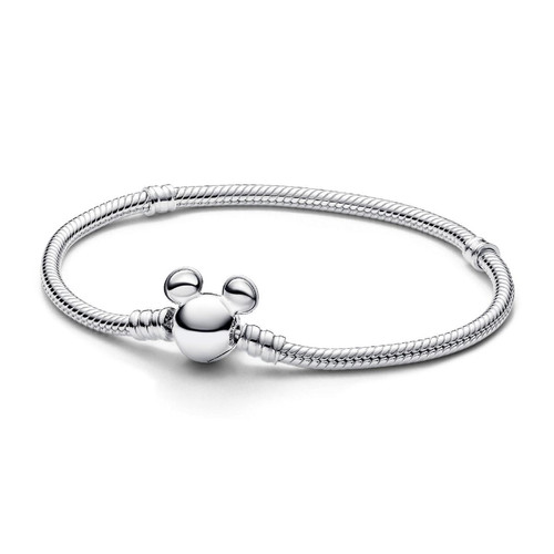 Bracelet Disney Maille Serpent Fermoir Mickey Pandora Moments