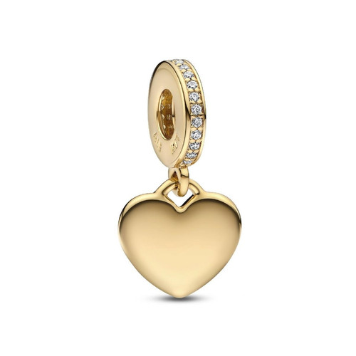 Pandora - Charm Pendant Médaillon Cœur Gravable - Bijoux Zirconium