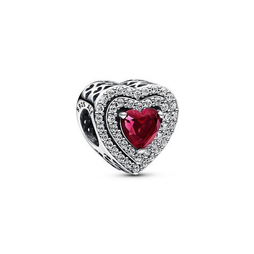 Pandora - Charm Abyme de Cœurs Scintillants Rouge - Bijoux Coeur