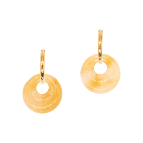 Sloya - Boucles d'oreilles Blima en pierres Jade jaune - Sloya bijoux