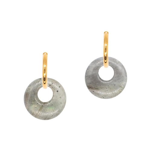 Sloya - Boucles d'oreilles Blima en pierres Labradorite - Boucles d'Oreilles Acier